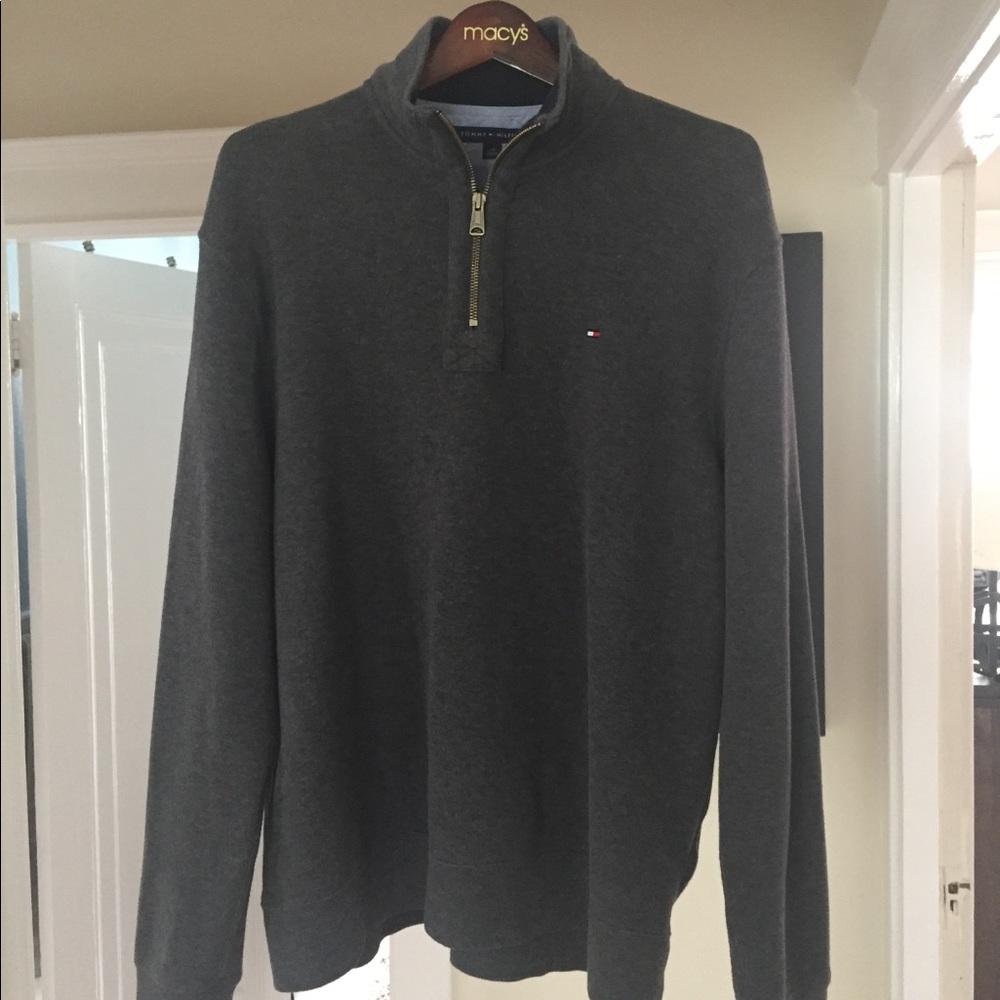 Dark Charcoal Tommy Hilfiger Half Zip Sweater